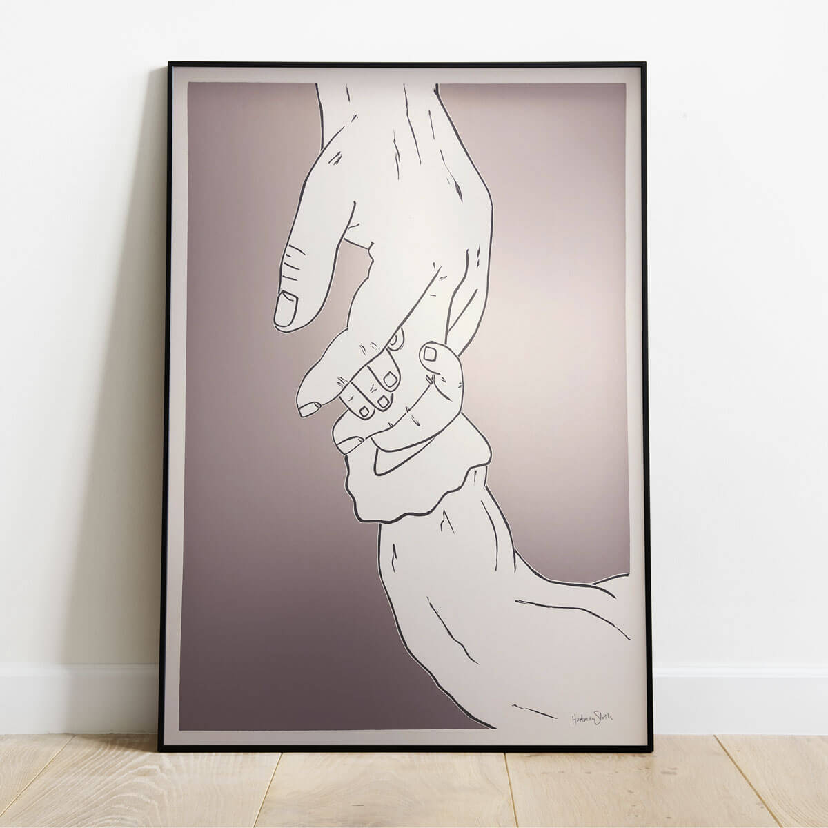 Køb kunstplakaten 'Tag min hånd' støt Mødrehjælpens